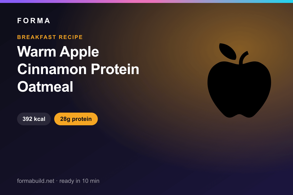 Warm Apple Cinnamon Protein Oatmeal