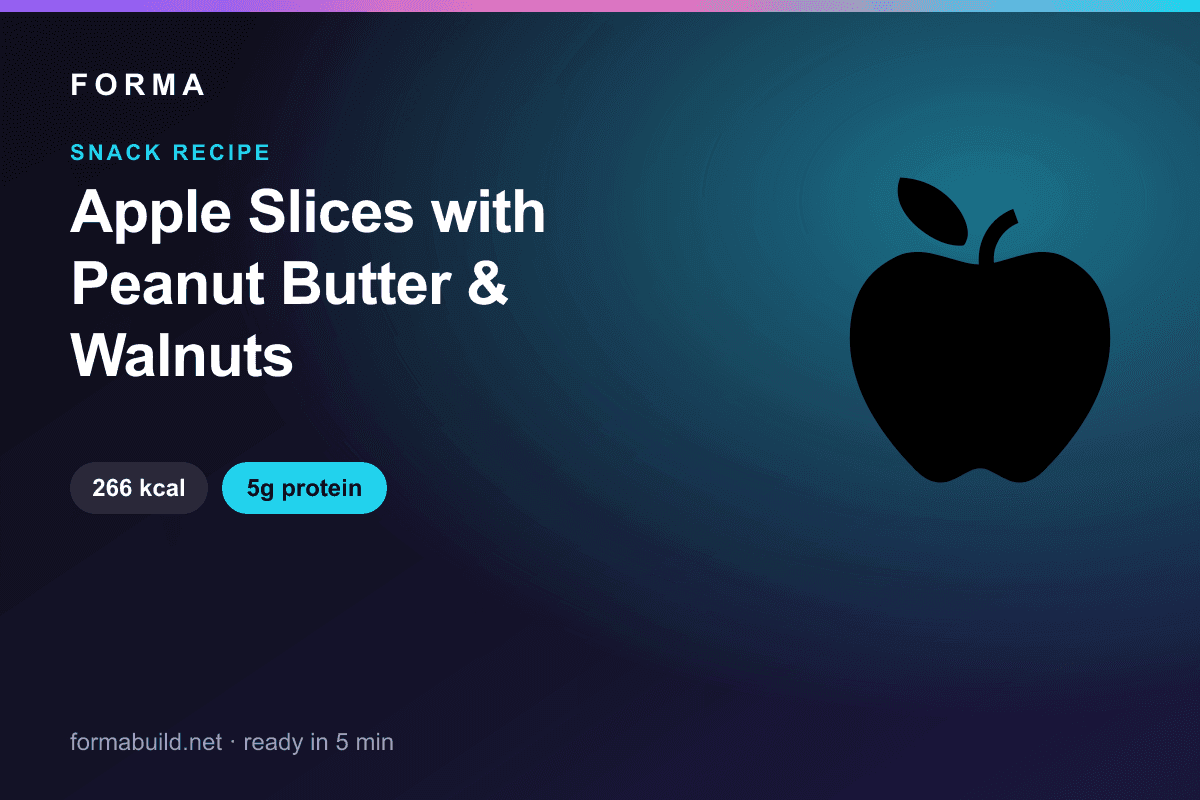 Apple Slices with Peanut Butter & Walnuts