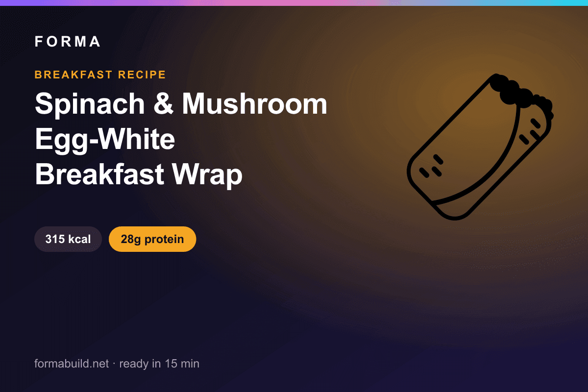 Spinach & Mushroom Egg-White Breakfast Wrap